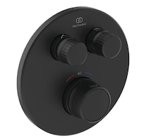 Ideal Standard CeraTherm Navigo - Termostatická sprchová baterie pod omítku, pro 2 spotřebiče, hedvábná černá A7296XG