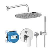 Ideal Standard CeraTherm - Sprchový set s baterií pod omítku, s tělesem, průměr 30 cm, chrom A7574AA