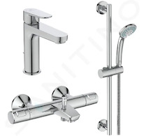 Ideal Standard CeraTherm - Sprchový set s termostatem a umyvadlovou baterií, 3 proudy, chrom BC984AA