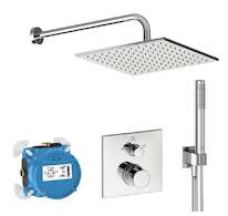 Ideal Standard CeraTherm - Sprchový set s termostatem pod omítku, s tělesem, 30x30 cm, chrom A7572AA