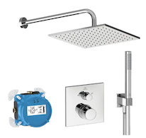 Ideal Standard CeraTherm - Sprchový set s termostatem pod omítku, s tělesem, 30x30 cm, chrom A7572AA