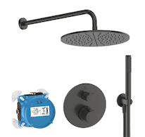 Ideal Standard CeraTherm - Sprchový set s termostatem pod omítku, s tělesem, průměr 30 cm, Magnetic Grey A7573A5