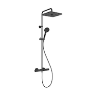 Ideal Standard Ceratherm T25+ - Sprchový set s termostatem, 26x26 cm, 2 proudy, hedvábná černá A8530XG