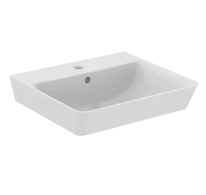 Ideal Standard Connect Air - Umyvadlo Cube 50x45x16 cm, s přepadem, otvor pro baterii, s Ideal Plus, bílá E0301MA