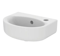 Ideal Standard Connect - Umývátko 35x26 cm, 1 otvor pro baterii vpravo, s Ideal Plus, bílá E7913MA