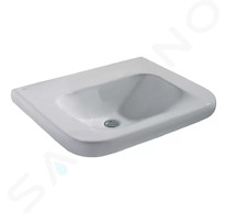 Ideal Standard Contour 21 - Umyvadlo bezbariérové 65x56 cm, bez otvoru pro baterii, bez přepadu, bílá S253401