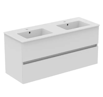 Ideal Standard Eurovit+ - Skříňka s dvojumyvadlem, 55x120x44 cm, 2 zásuvky, lesklá bílá R0576WG