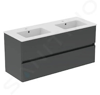 Ideal Standard Eurovit+ - Skříňka s dvojumyvadlem, 55x120x44 cm, 2 zásuvky, tmavě šedá R0576TI