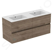 Ideal Standard Eurovit+ - Skříňka s dvojumyvadlem, 55x120x44 cm, 4 zásuvky, ořech R0577Y9
