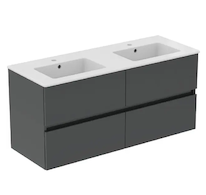 Ideal Standard Eurovit+ - Skříňka s dvojumyvadlem, 55x120x44 cm, 4 zásuvky, tmavě šedá R0577TI