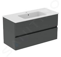 Ideal Standard Eurovit+ - Skříňka s umyvadlem, 55x100x44 cm, 2 zásuvky, tmavě šedá R0575TI