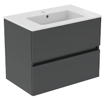 Ideal Standard Eurovit+ - Skříňka s umyvadlem, 55x70x44 cm, 2 zásuvky, tmavě šedá R0573TI