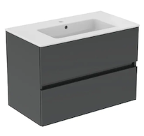 Ideal Standard Eurovit+ - Skříňka s umyvadlem, 55x80x44 cm, 2 zásuvky, tmavě šedá R0574TI