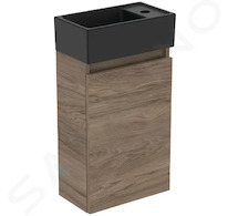Ideal Standard Eurovit+ - Skříňka s umývátkem, 55x35x20 cm, 1 dvířka, ořech/hedvábná černá R0578Y9