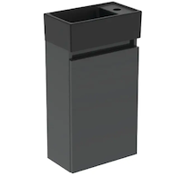 Ideal Standard Eurovit+ - Skříňka s umývátkem, 55x35x20 cm, 1 dvířka, tmavě šedá/hedvábná černá R0578TI