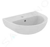 Ideal Standard Eurovit - Umyvadlo 55x45x22 cm, s přepadem, otvor pro baterii, bílá V154001