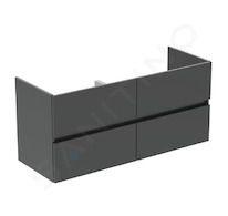 Ideal Standard Eurovit - Umyvadlová skříňka, 55x120x44 cm, 4 zásuvky, lesklá šedá R0267TI