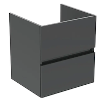 Ideal Standard Eurovit+ - Umyvadlová skříňka, 55x50x44 cm, 2 zásuvky, lesklá šedá R0256TI