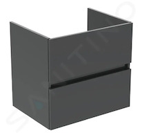 Ideal Standard Eurovit - Umyvadlová skříňka, 55x60x44 cm, 2 zásuvky, lesklá šedá R0259TI