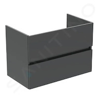 Ideal Standard Eurovit - Umyvadlová skříňka, 55x80x44 cm, 2 zásuvky, lesklá šedá R0263TI