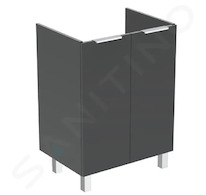 Ideal Standard Eurovit - Umyvadlová skříňka, 84x60x44 cm, 2 dvířka, panty L/P, lesklá šedá R0258TI