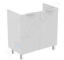 Ideal Standard Eurovit - Umyvadlová skříňka, 84x80x44 cm, 2 dvířka, panty L/P, lesklá bílá R0262WG