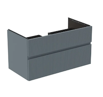 Ideal Standard Finesse - Umyvadlová skříňka, 100x51x55 cm, 2 zásuvky, Ribbed Matt ashblue E3397UQ