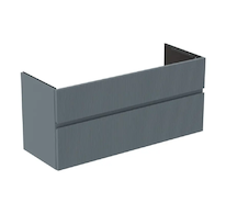 Ideal Standard Finesse - Umyvadlová skříňka, 120x44x55 cm, 2 zásuvky, Ribbed Matt ashblue E3385UQ