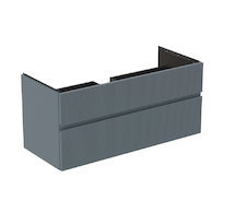 Ideal Standard Finesse - Umyvadlová skříňka, 120x51x55 cm, 2 zásuvky, Ribbed Matt ashblue E3394UQ