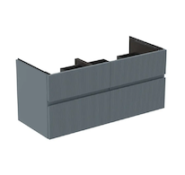 Ideal Standard Finesse - Umyvadlová skříňka, 120x51x55 cm, 4 zásuvky, Ribbed Matt ashblue E3399UQ