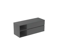 Ideal Standard Finesse - Umyvadlová skříňka, 140x51x56 cm, 2 zásuvky, matný antracit E3439Y2