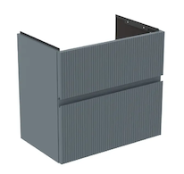 Ideal Standard Finesse - Umyvadlová skříňka, 60x38x55 cm, 2 zásuvky, Ribbed Matt ashblue E3379UQ