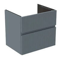 Ideal Standard Finesse - Umyvadlová skříňka, 60x44x55 cm, 2 zásuvky, Ribbed Matt ashblue E3386UQ