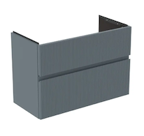 Ideal Standard Finesse - Umyvadlová skříňka, 80x38x55 cm, 2 zásuvky, Ribbed Matt ashblue E3380UQ