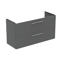 Ideal Standard i.Life A - Umyvadlová skříňka, 120x44x63 cm, 2 zásuvky, šedý matný křemen T5258NG