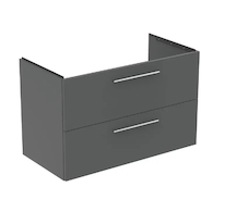 Ideal Standard i.Life B - Umyvadlová skříňka, 100x63x51 cm, 2 zásuvky, levá, šedý matný křemen T5584NG