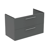 Ideal Standard i.Life B - Umyvadlová skříňka, 100x63x51 cm, 2 zásuvky, pravá, šedý matný křemen T5585NG