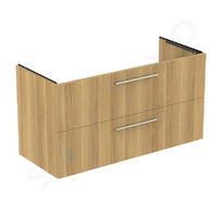 Ideal Standard i.Life B - Umyvadlová skříňka, 63x120x51 cm, 2 zásuvky, levá, přírodní dub T5586NX