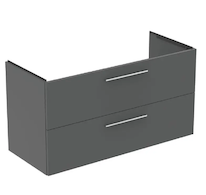 Ideal Standard i.Life B - Umyvadlová skříňka, 63x120x51 cm, 2 zásuvky, šedý matný křemen T5514NG