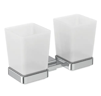Ideal Standard IOM Square - Pohárky na kartáčky a pastu s držákem, matné sklo/chrom E2205AA