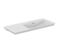 Ideal Standard La Dolce Vita - Umyvadlo, 54x126 cm, pravé, s přepadem, 3 otvory pro baterii, bílá E269701