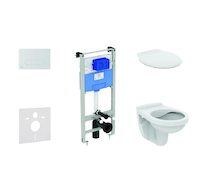 Ideal Standard ProSys - Set předstěnové instalace, klozet Alpha se sedátkem, tlačítko Oleas M1, chrom mat ProSys120M SP35