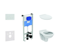 Ideal Standard ProSys - Set předstěnové instalace, klozet Alpha se sedátkem, tlačítko Oleas M1, chrom ProSys120M SP36