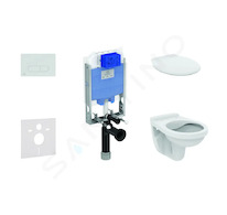 Ideal Standard ProSys - Set předstěnové instalace, klozet Alpha se sedátkem, tlačítko Oleas M1, chrom ProSys80M SP108