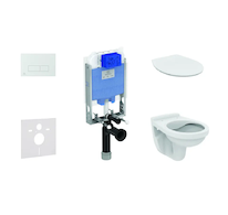 Ideal Standard ProSys - Set předstěnové instalace, klozet Alpha se sedátkem, tlačítko Oleas M2, SoftClose, chrom mat ProSys80M S