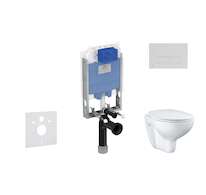 Ideal Standard ProSys - Set předstěnové instalace, klozetu a sedátka  Bau Ceramic, tlačítka Oleas M2, Rimless, SoftClose, bílá P