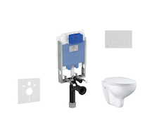 Ideal Standard ProSys - Set předstěnové instalace, klozetu a sedátka  Bau Ceramic, tlačítka Oleas M2, Rimless, SoftClose, chrom 