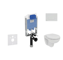 Ideal Standard ProSys - Set předstěnové instalace, klozetu a sedátka  Eurovit, tlačítka Oleas M1, Rimless, SoftClose, chrom ProS