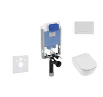 Ideal Standard ProSys - Set předstěnové instalace, klozetu a sedátka Mio, tlačítka Oleas M1, Rimless, Slowclose, Antibak, chrom