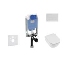 Ideal Standard ProSys - Set předstěnové instalace, klozetu a sedátka Mio, tlačítka Oleas M2, Rimless, Slowclose, Antibak, chrom